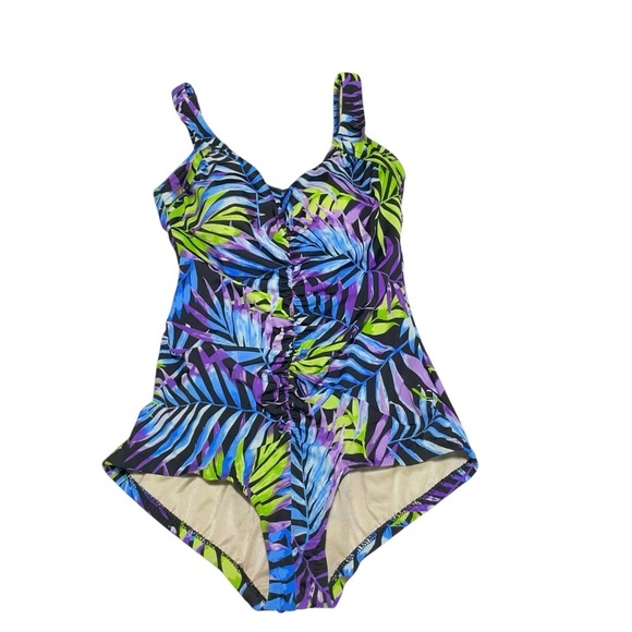 VTG 1980's Tropical Leaf Print One Piece Bathing Suit | Maxine of Hollywood 16 - Picture 6 of 13